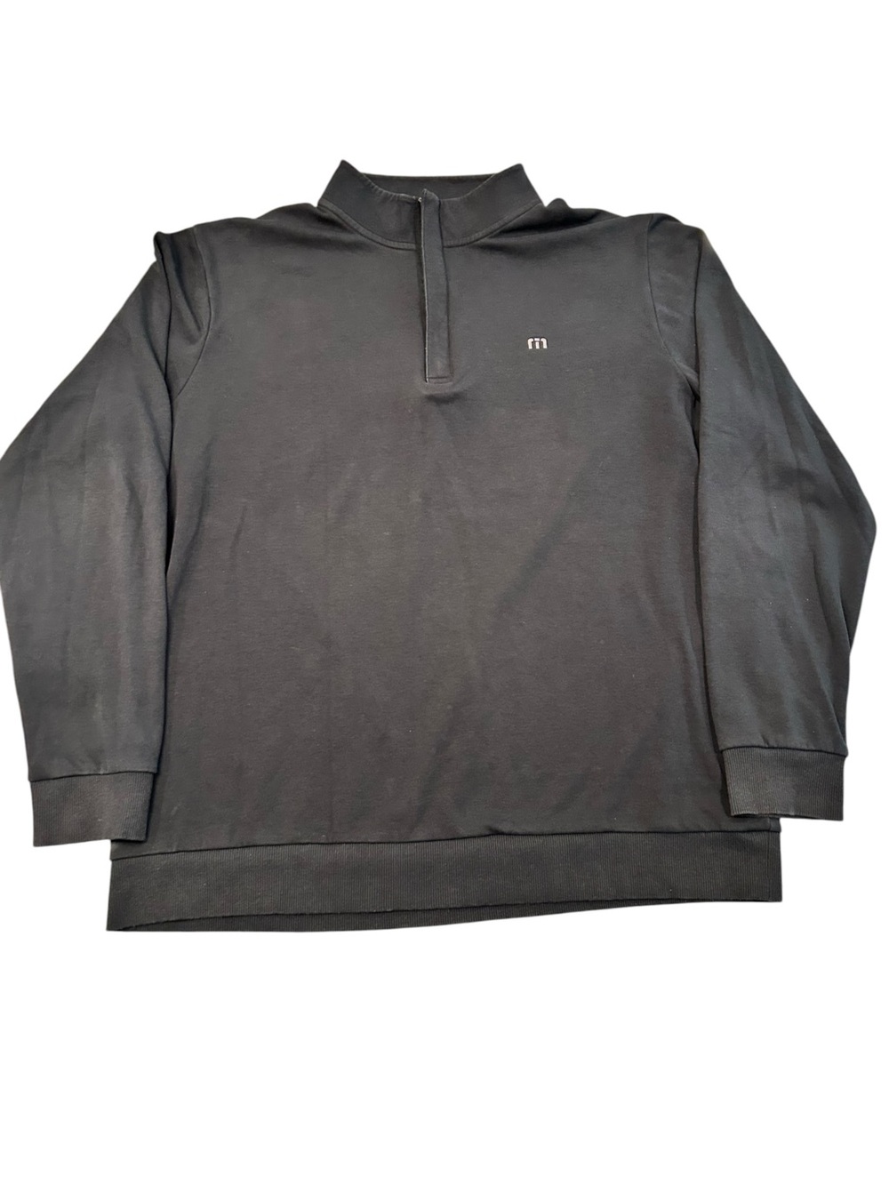 Travis Matthew Men's Black Quarter-Zip Sweater 2XL Cotton Casual Golf